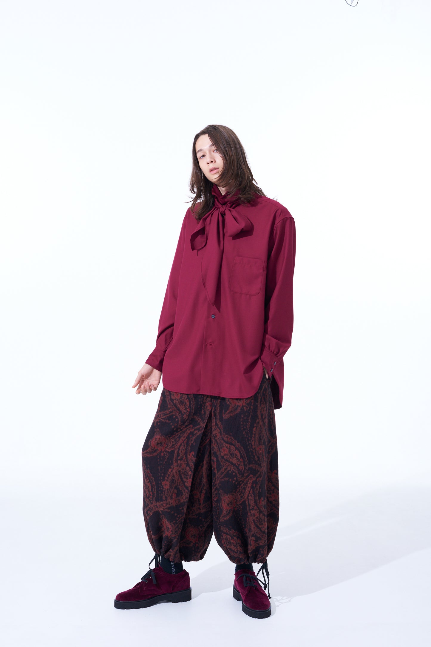 PAISLEY PATTERN JACQUARD HAKAMA BALLOON PANTS