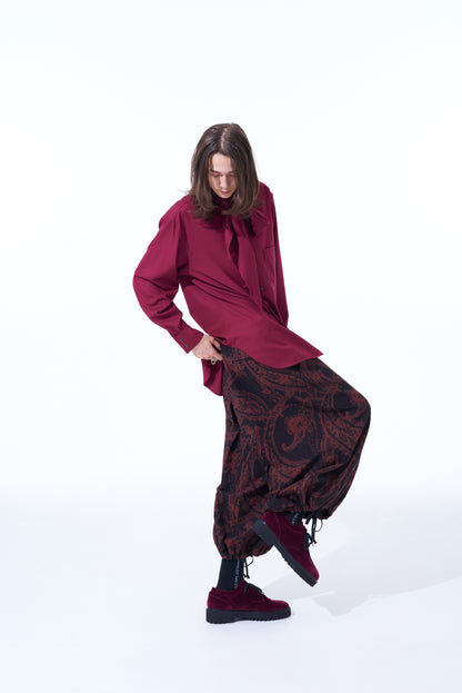 PAISLEY PATTERN JACQUARD HAKAMA BALLOON PANTS