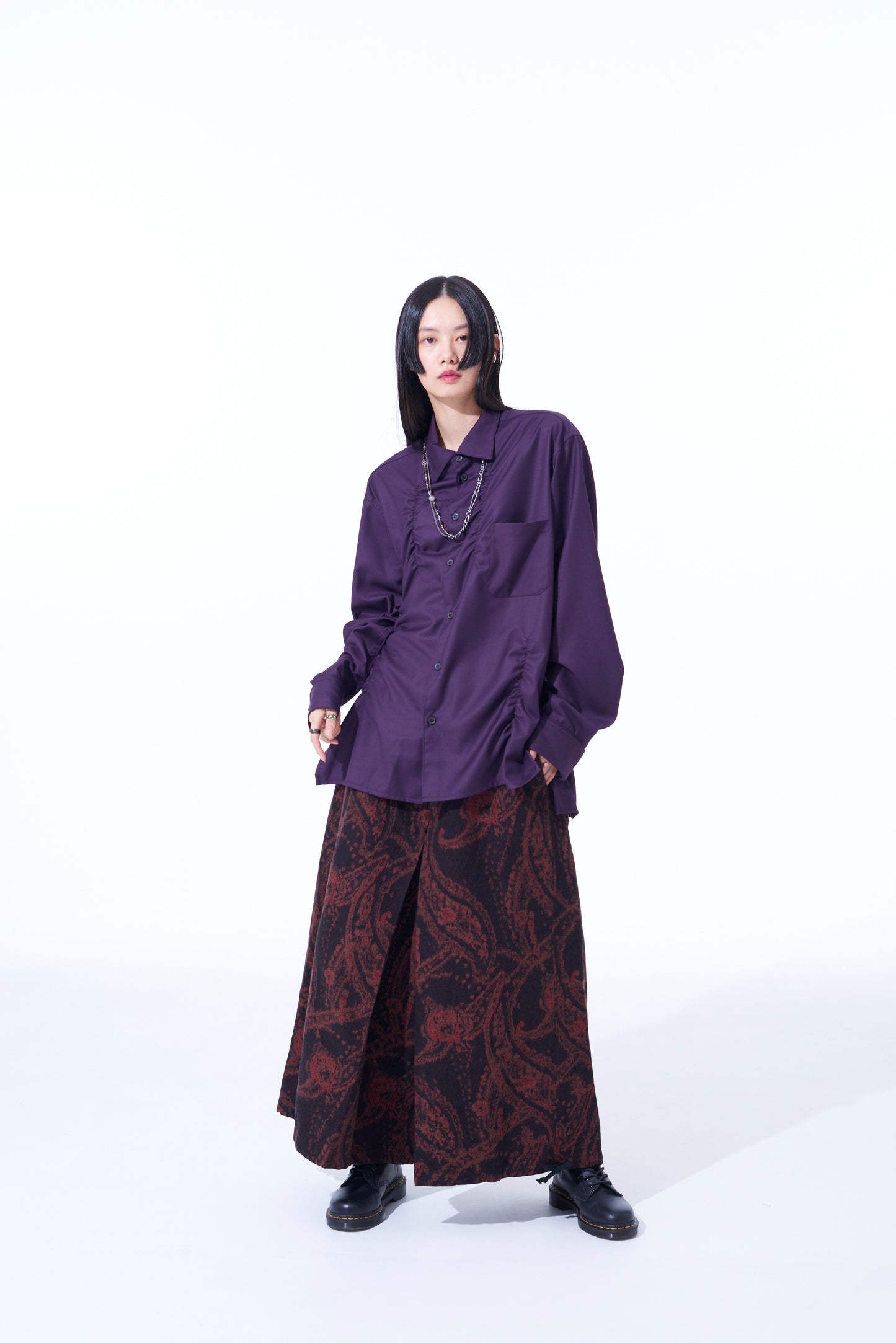 PAISLEY PATTERN JACQUARD HAKAMA BALLOON PANTS