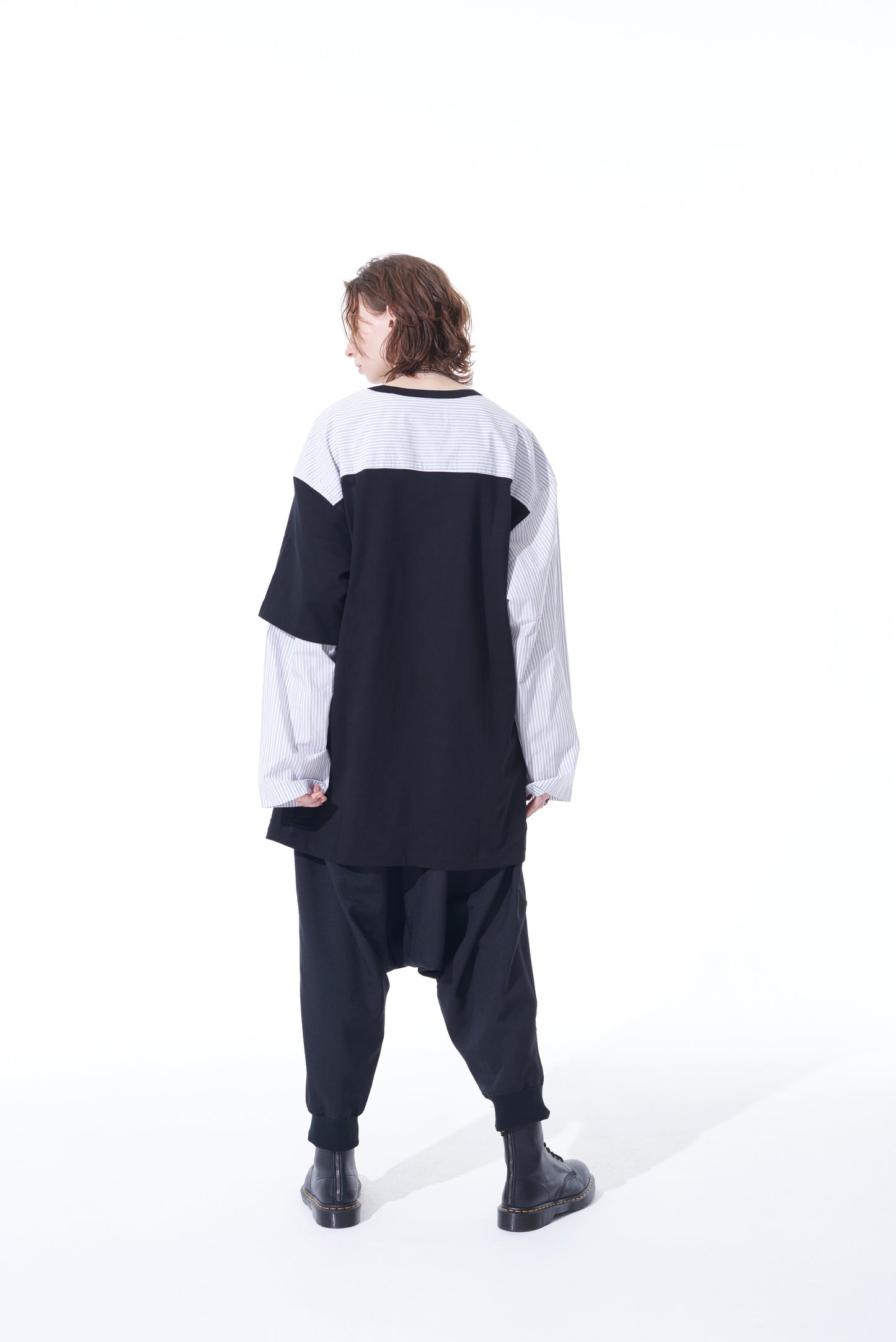 PE/STRETCH TWILL HEM RIB BALLOON SARUEL PANTS