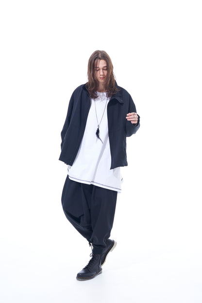 PE/STRETCH TWILL HEM RIB BALLOON SARUEL PANTS