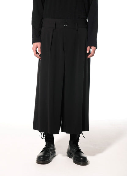 PE/RAYON GABARDINE STRETCH HAKAMA TUCK PANTS