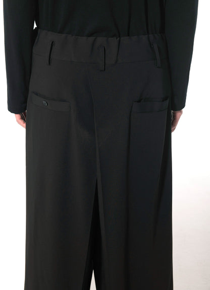 PE/RAYON GABARDINE STRETCH HAKAMA TUCK PANTS