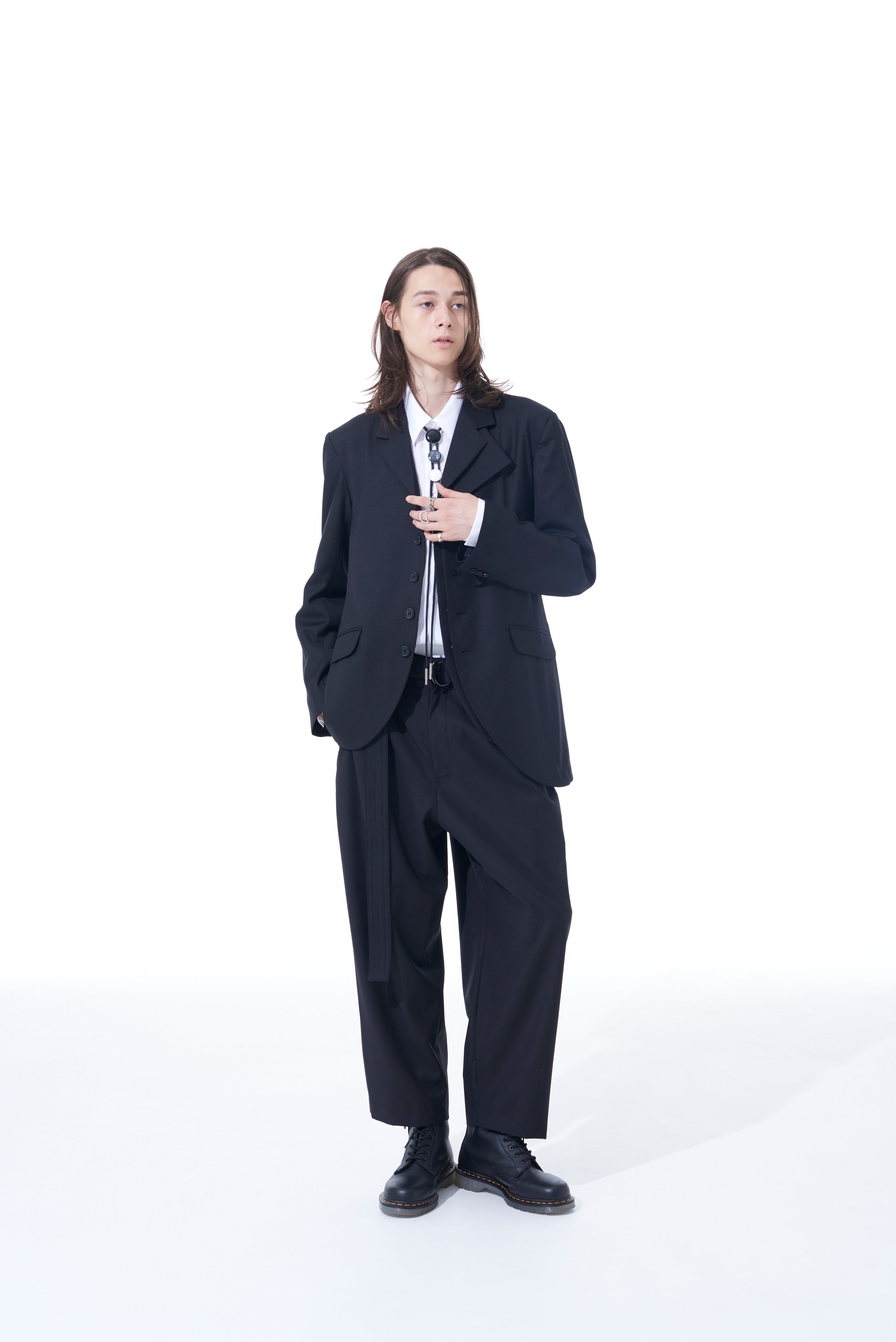 T/W GABARDINE 2-TUCK TAPERED BELT PANTS – THE SHOP YOHJI YAMAMOTO