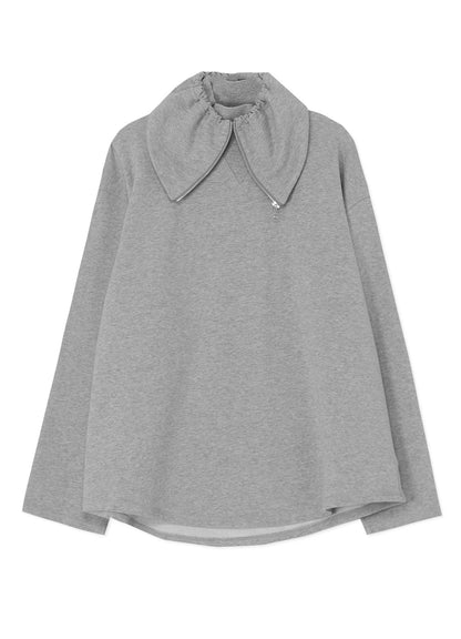 COTTON FLEECE HIGH NECK SWEATSHIRT WITH ZIPPER DETAIL