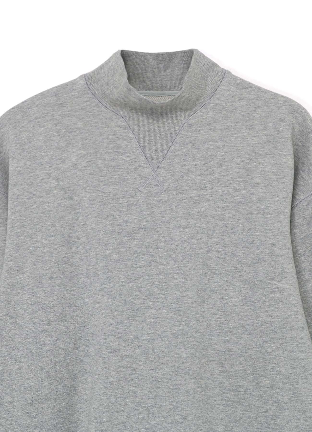 COTTON FLEECE HIGH NECK SWEATSHIRT WITH ZIPPER DETAIL