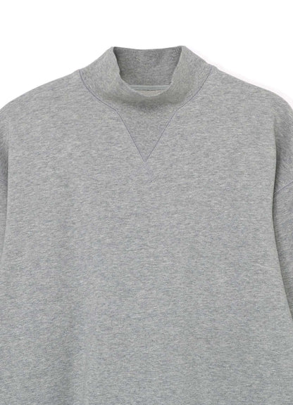 COTTON FLEECE HIGH NECK SWEATSHIRT WITH ZIPPER DETAIL