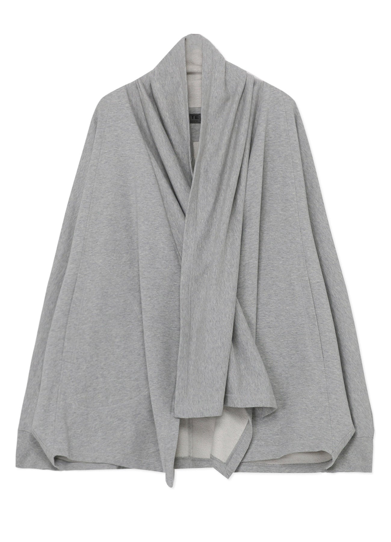 COTTON FLEECE DOLMAN SLEEVE CARDIGAN WITH STOLE COLLAR