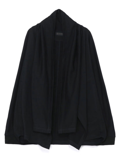 COTTON FLEECE DOLMAN SLEEVE CARDIGAN WITH STOLE COLLAR