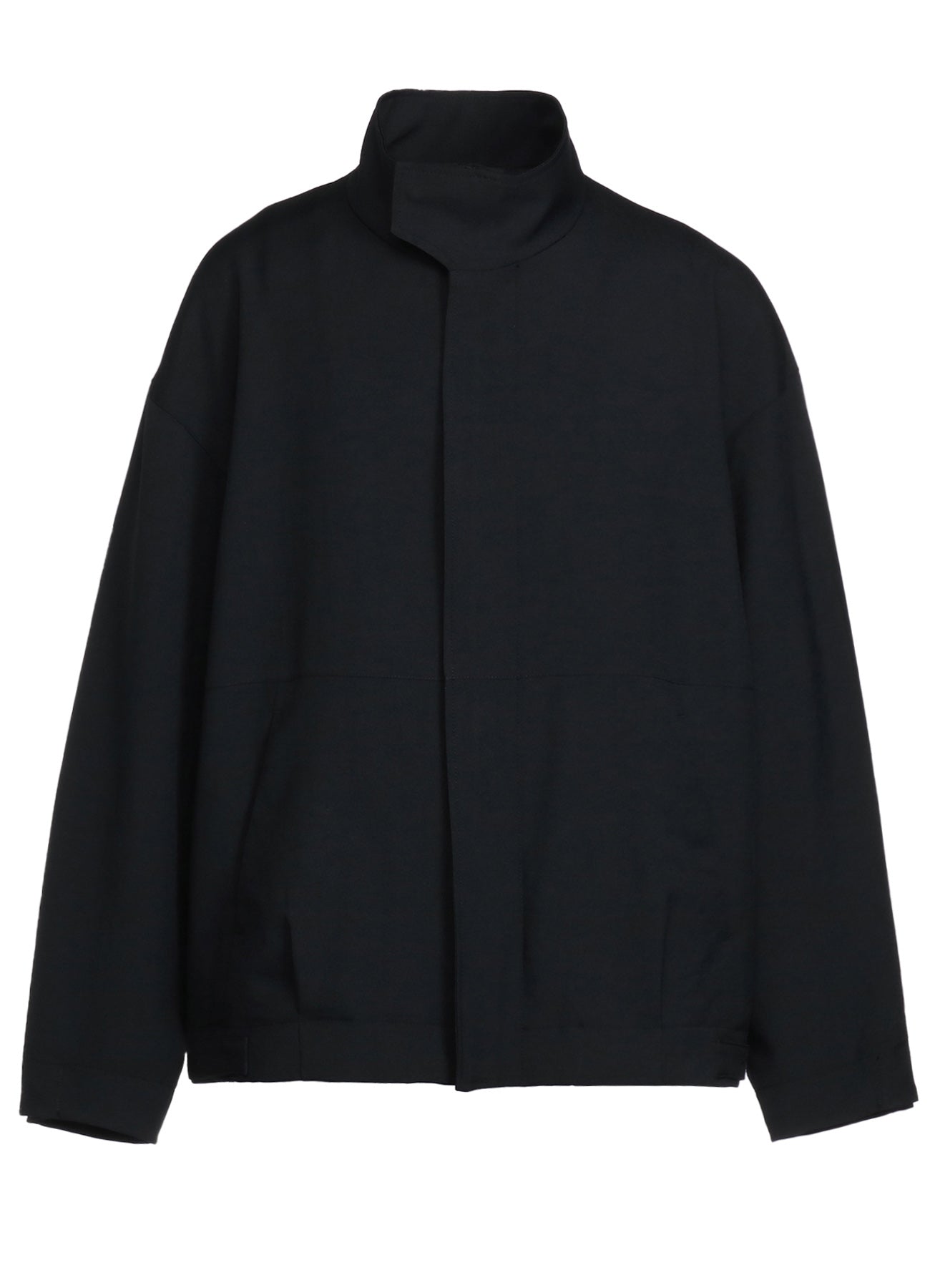 PE/STRETCH TWILL OVERSIZED STAND COLLAR BLOUSON WITH FUNCTIONAL LINING