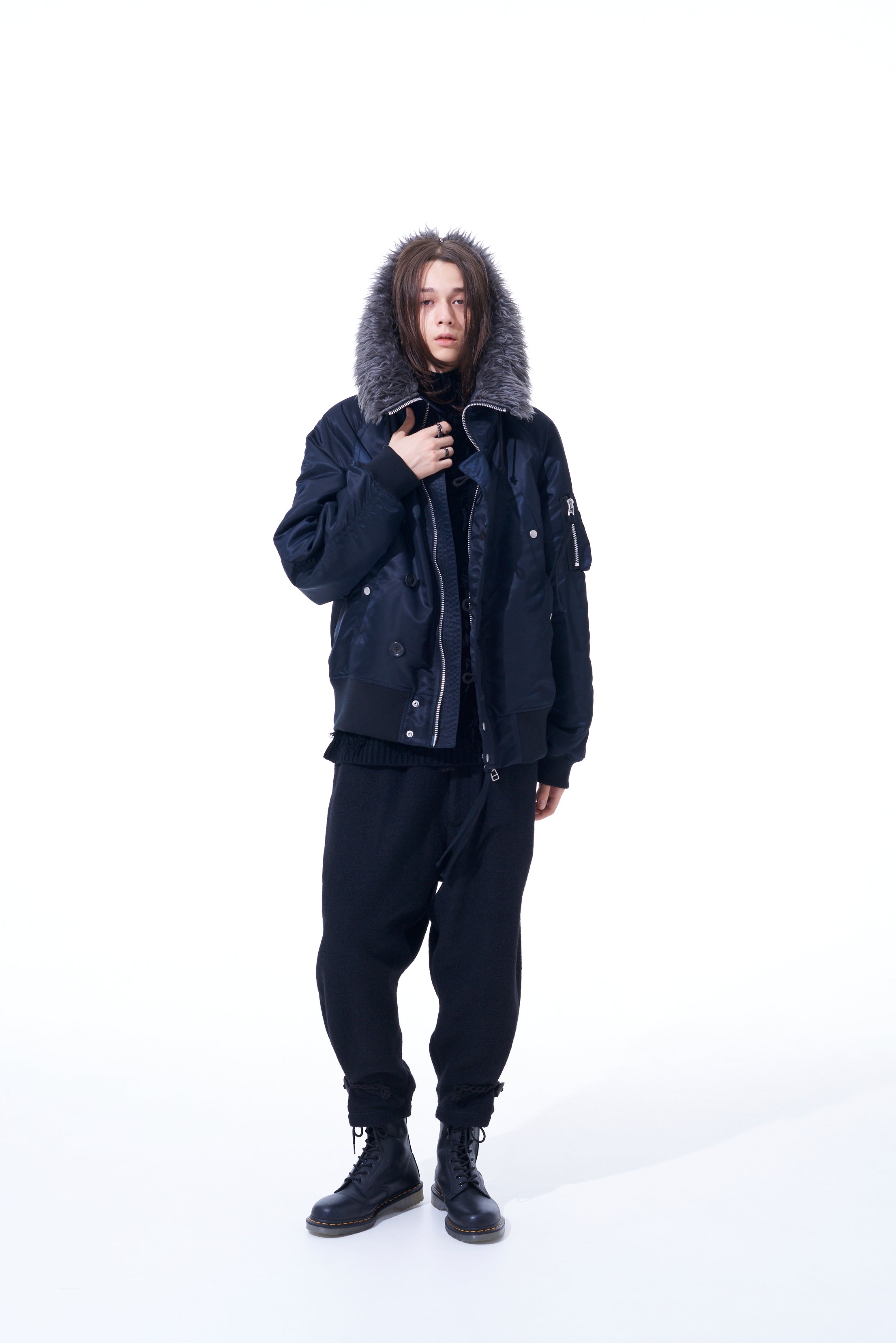 WATER REPELLENT NYLON TWILL OVERSIZED N-2B FLIGHT JACKET