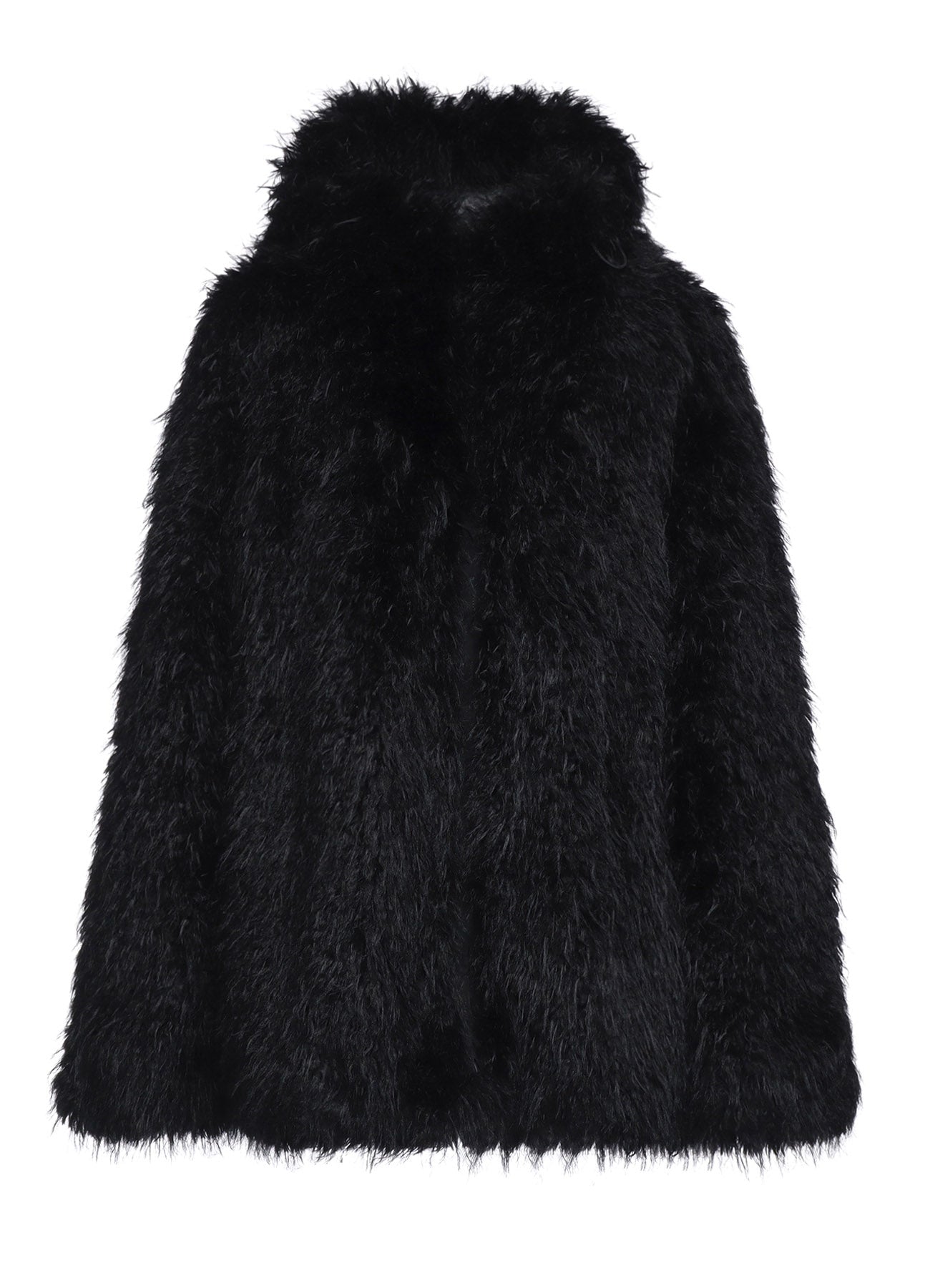 SHAGGY FUR HOODED COAT