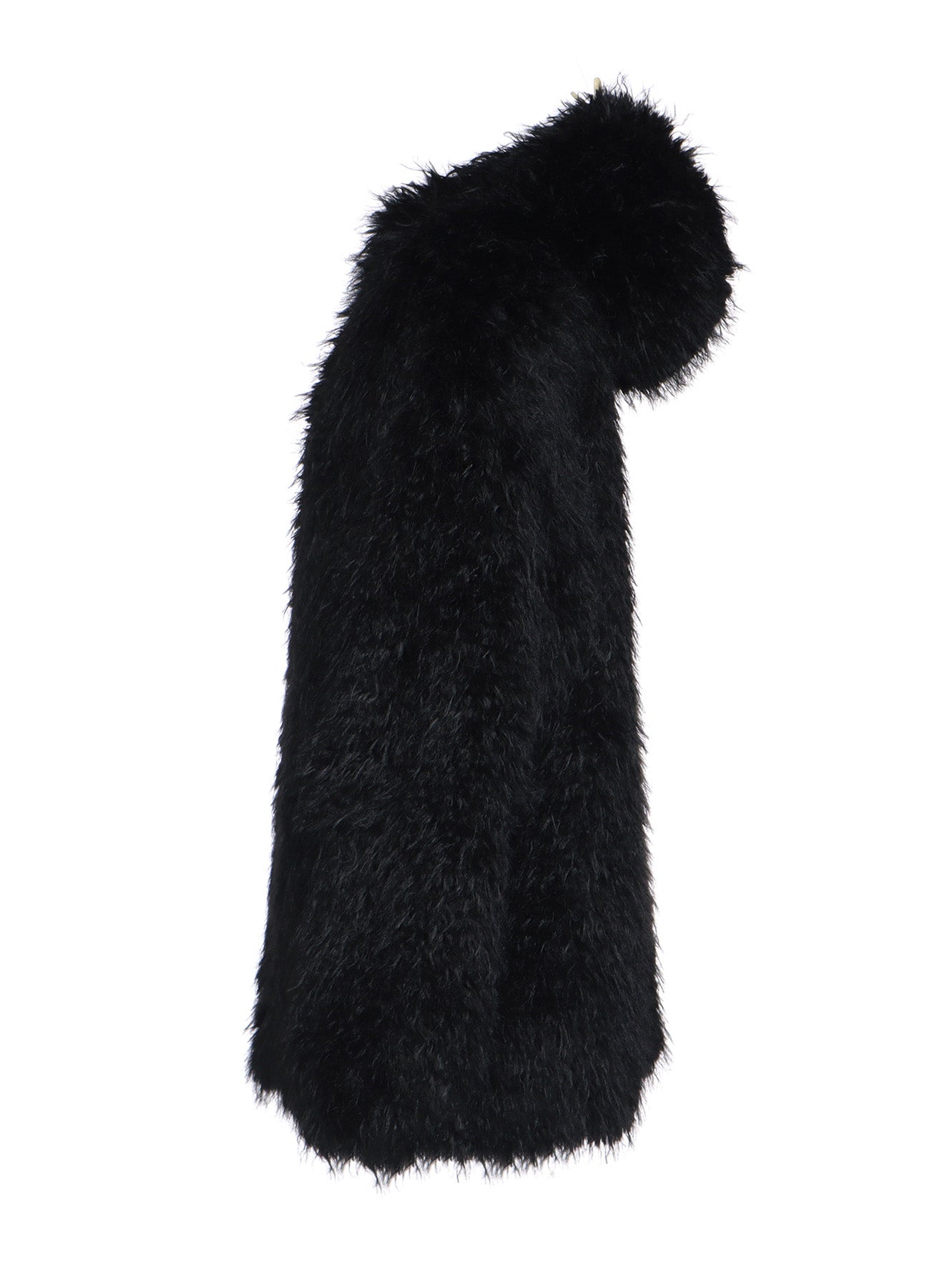 SHAGGY FUR HOODED COAT