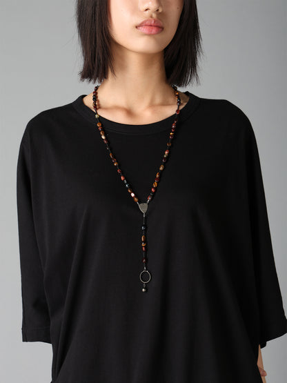 TIGER'S EYE ROSARY NECKLACE