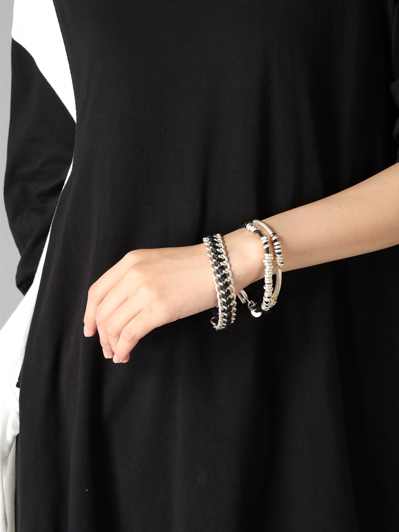 INTERWOVEN BRASS & LEATHER BRACELET – THE SHOP YOHJI YAMAMOTO