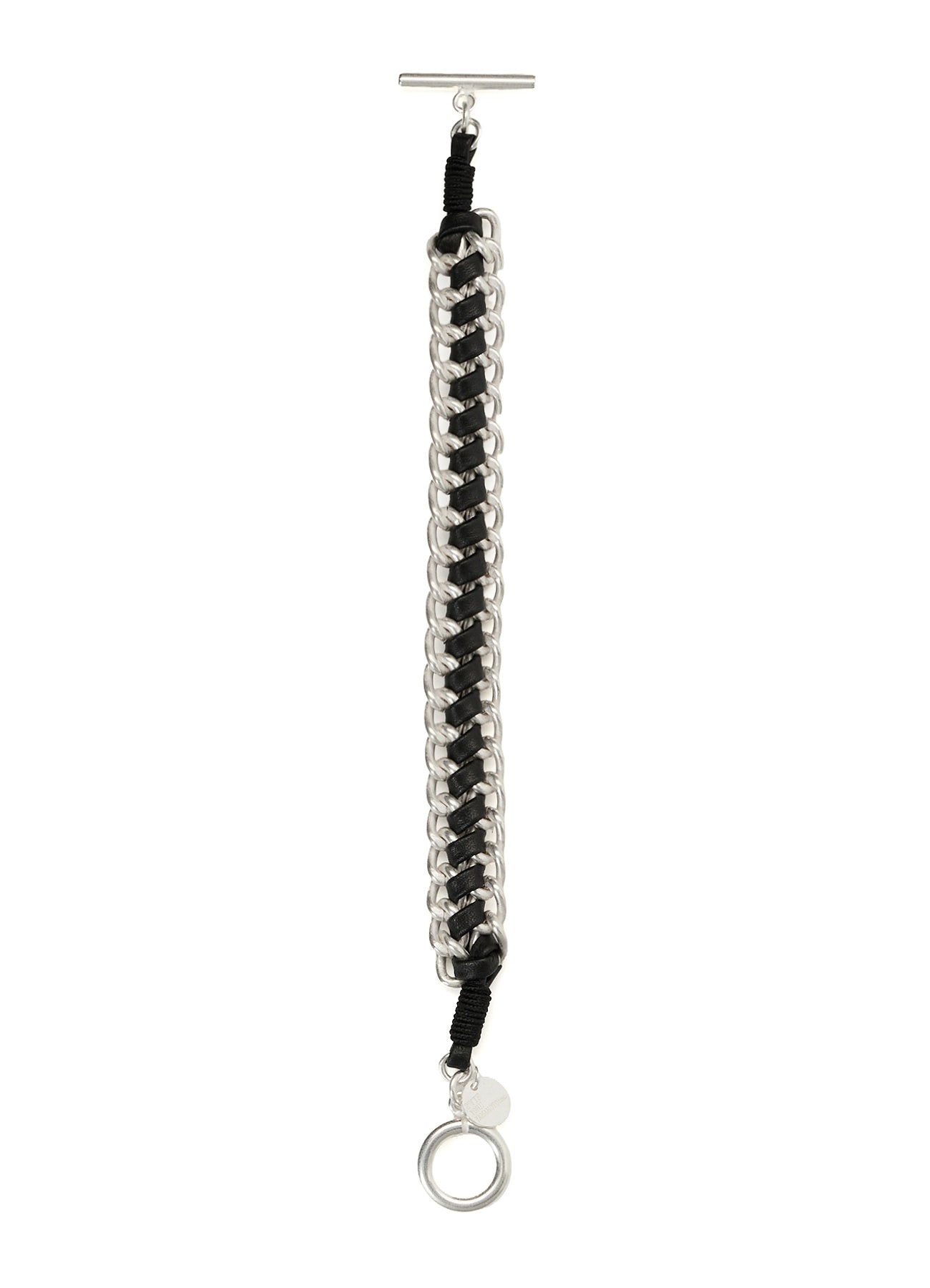 INTERWOVEN BRASS & LEATHER BRACELET