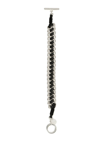 INTERWOVEN BRASS & LEATHER BRACELET