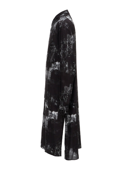 WITHERED BRANCH PRINT RAYON LONG REGULAR SHIRT