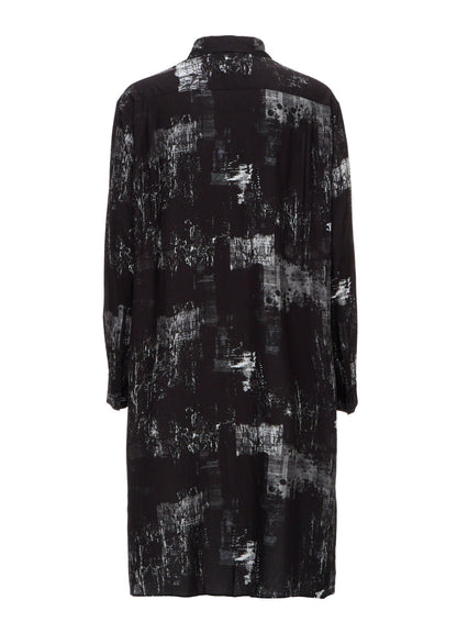 WITHERED BRANCH PRINT RAYON LONG REGULAR SHIRT