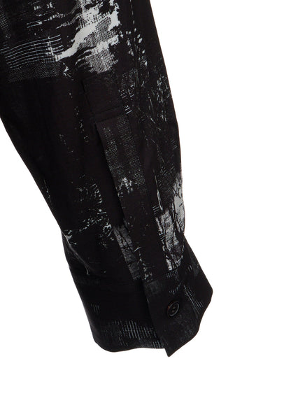 WITHERED BRANCH PRINT RAYON LONG REGULAR SHIRT