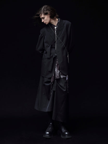 WITHERED BRANCH PRINT RAYON SIDE SLIT SHIRT