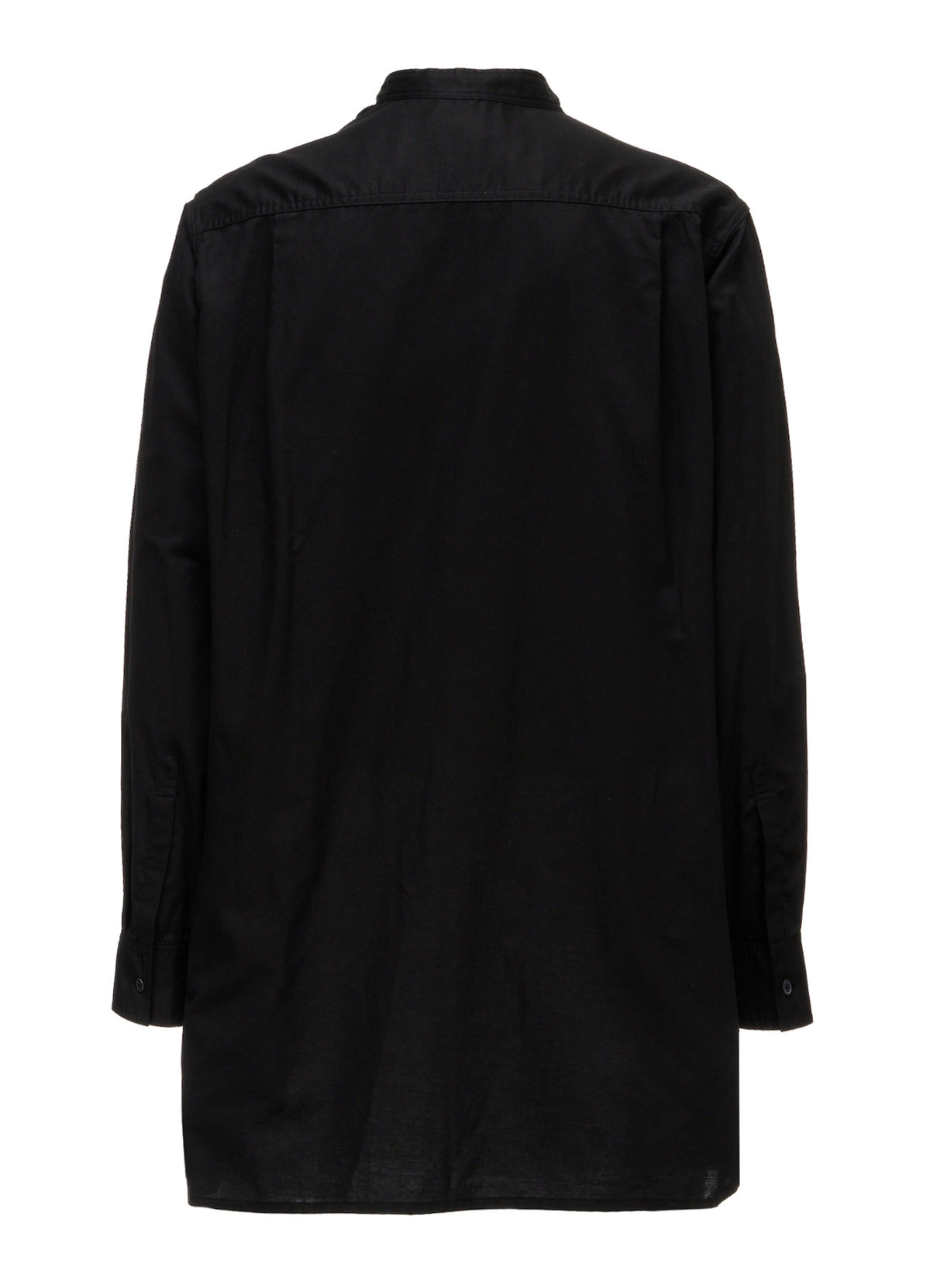 COTTON TWILL VEST-FRONT COLLARLESS SHIRT