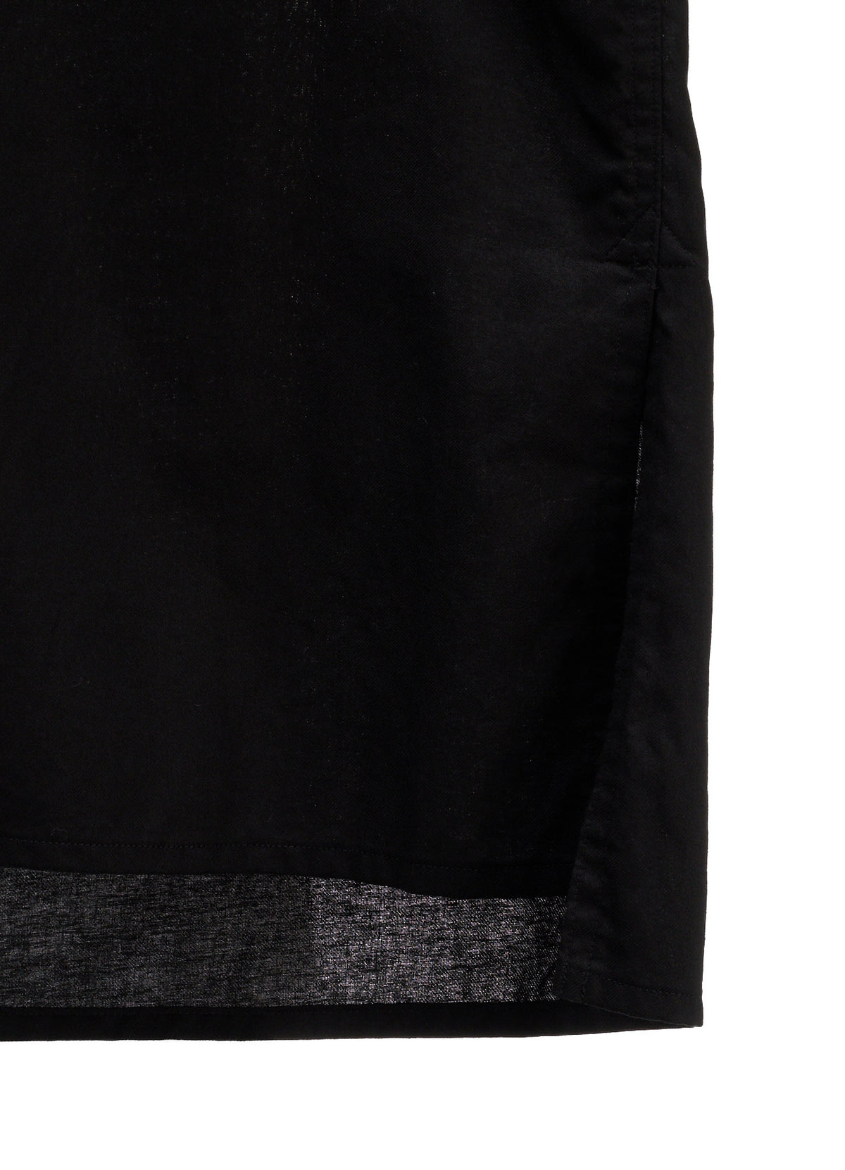 COTTON TWILL VEST-FRONT COLLARLESS SHIRT
