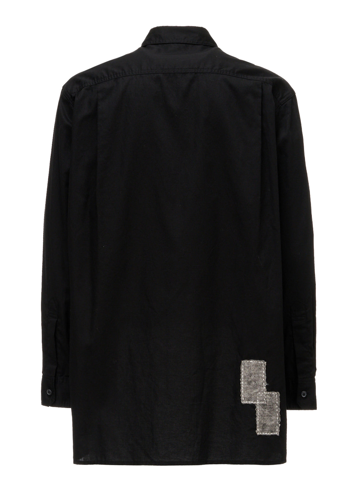 COTTON TWILL PATCHWORK ZIP-UP REGULAR SHIRT