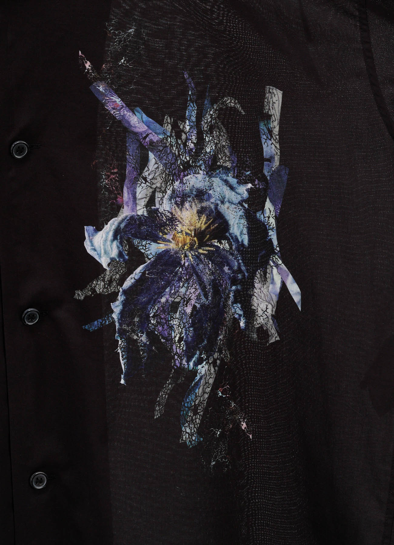 PATCHWORK FLOWER PRINT RAYON OPEN COLLAR SHIRT – THE SHOP YOHJI