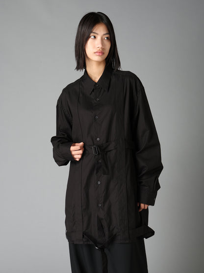 100/2 COTTON BROAD BELT DETAIL BIG SHIRT