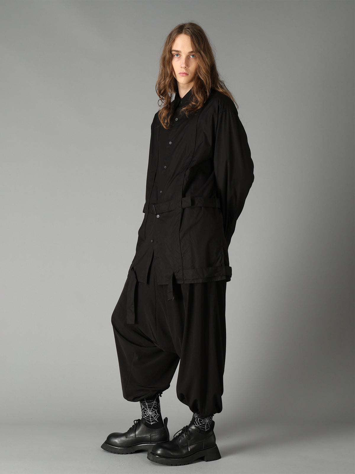 100/2 COTTON BROAD BELT DETAIL BIG SHIRT