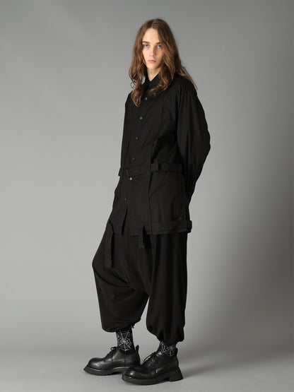 100/2 COTTON BROAD BELT DETAIL BIG SHIRT