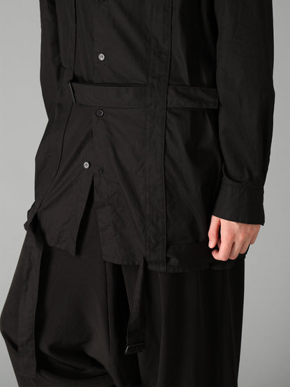 100/2 COTTON BROAD BELT DETAIL BIG SHIRT