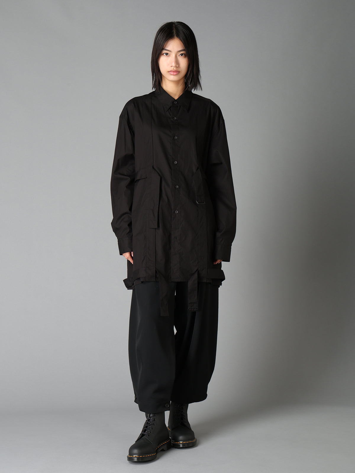 100/2 COTTON BROAD BELT DETAIL BIG SHIRT