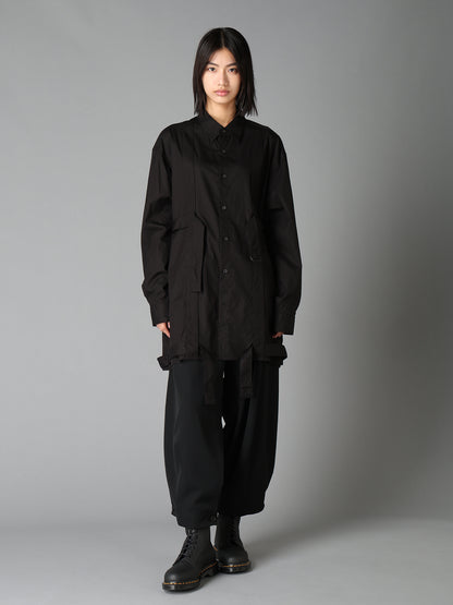 100/2 COTTON BROAD BELT DETAIL BIG SHIRT