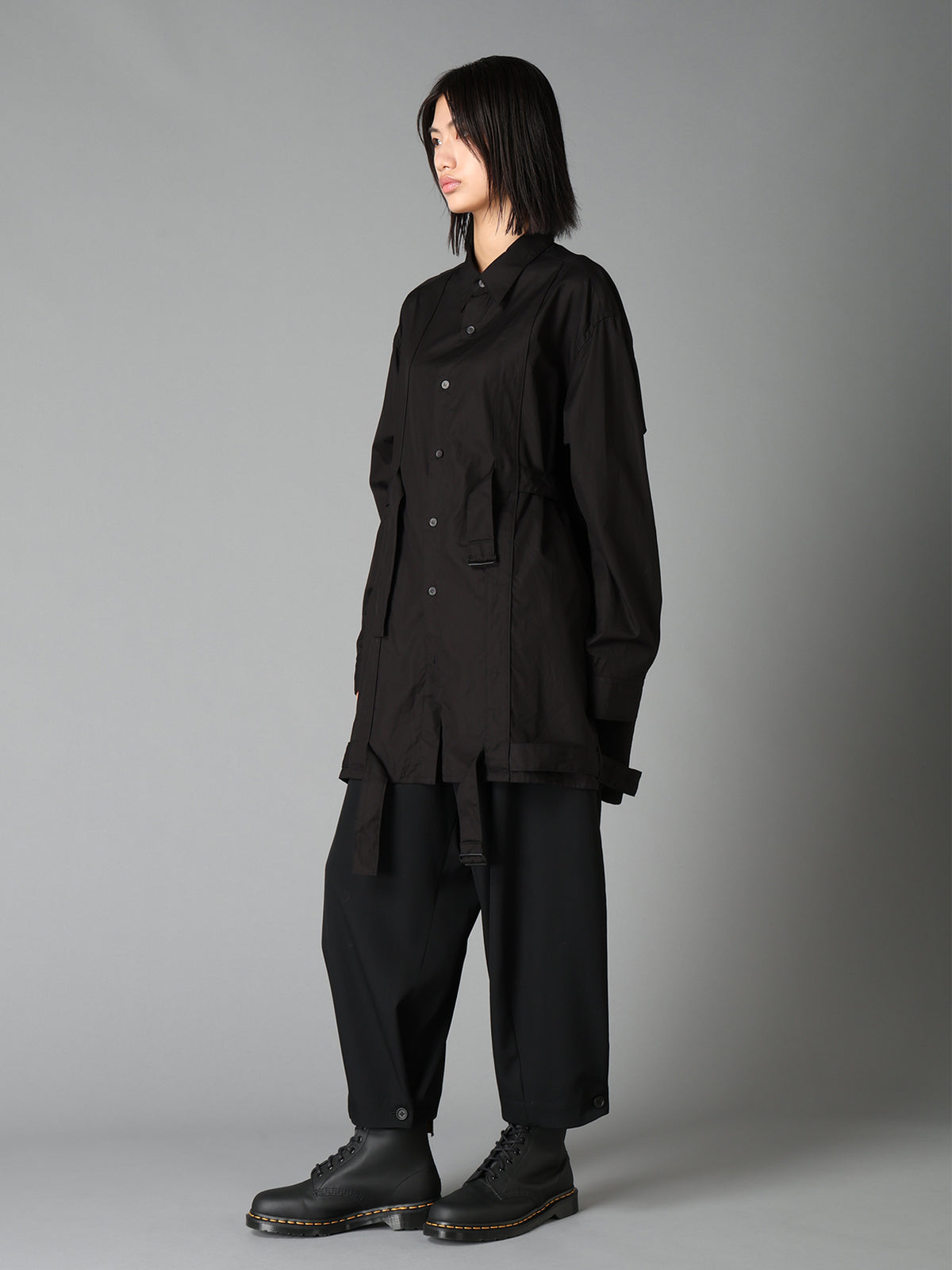 100/2 COTTON BROAD BELT DETAIL BIG SHIRT