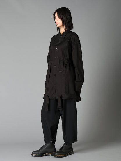 100/2 COTTON BROAD BELT DETAIL BIG SHIRT