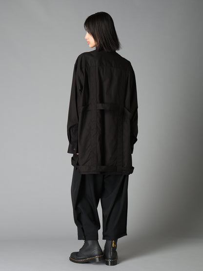 100/2 COTTON BROAD BELT DETAIL BIG SHIRT