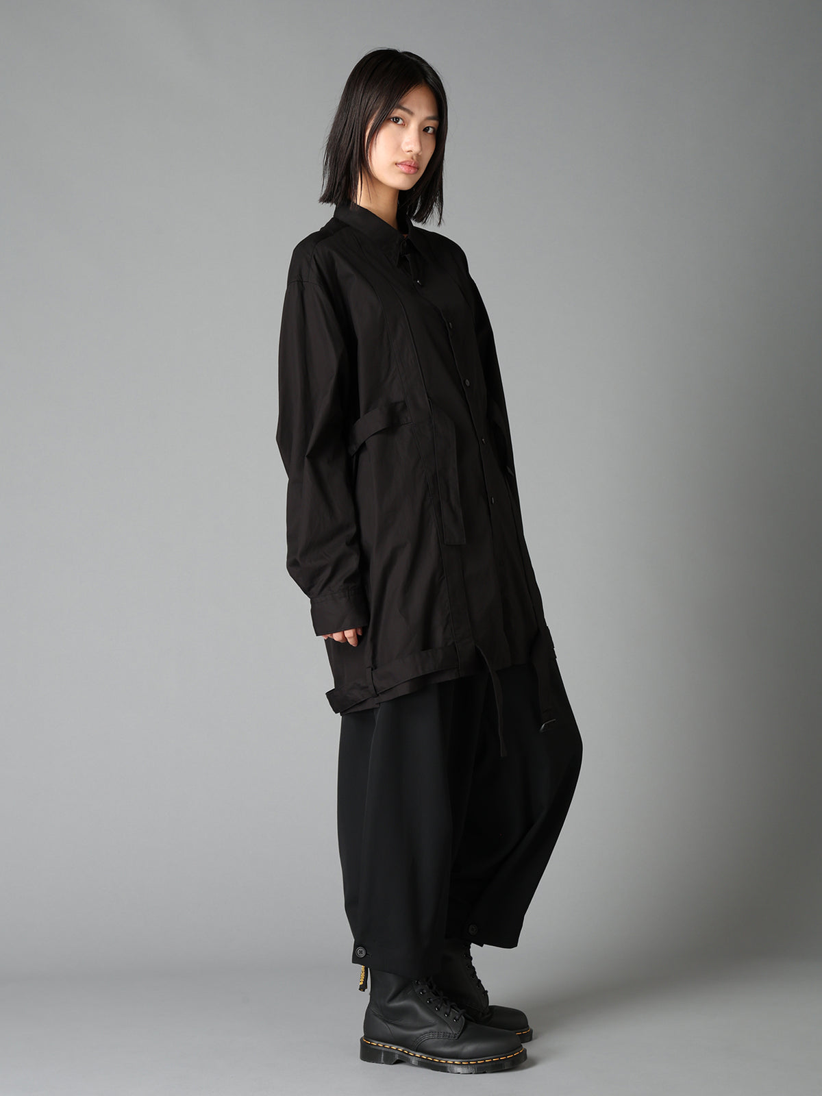 100/2 COTTON BROAD BELT DETAIL BIG SHIRT