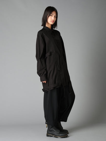 100/2 COTTON BROAD BELT DETAIL BIG SHIRT