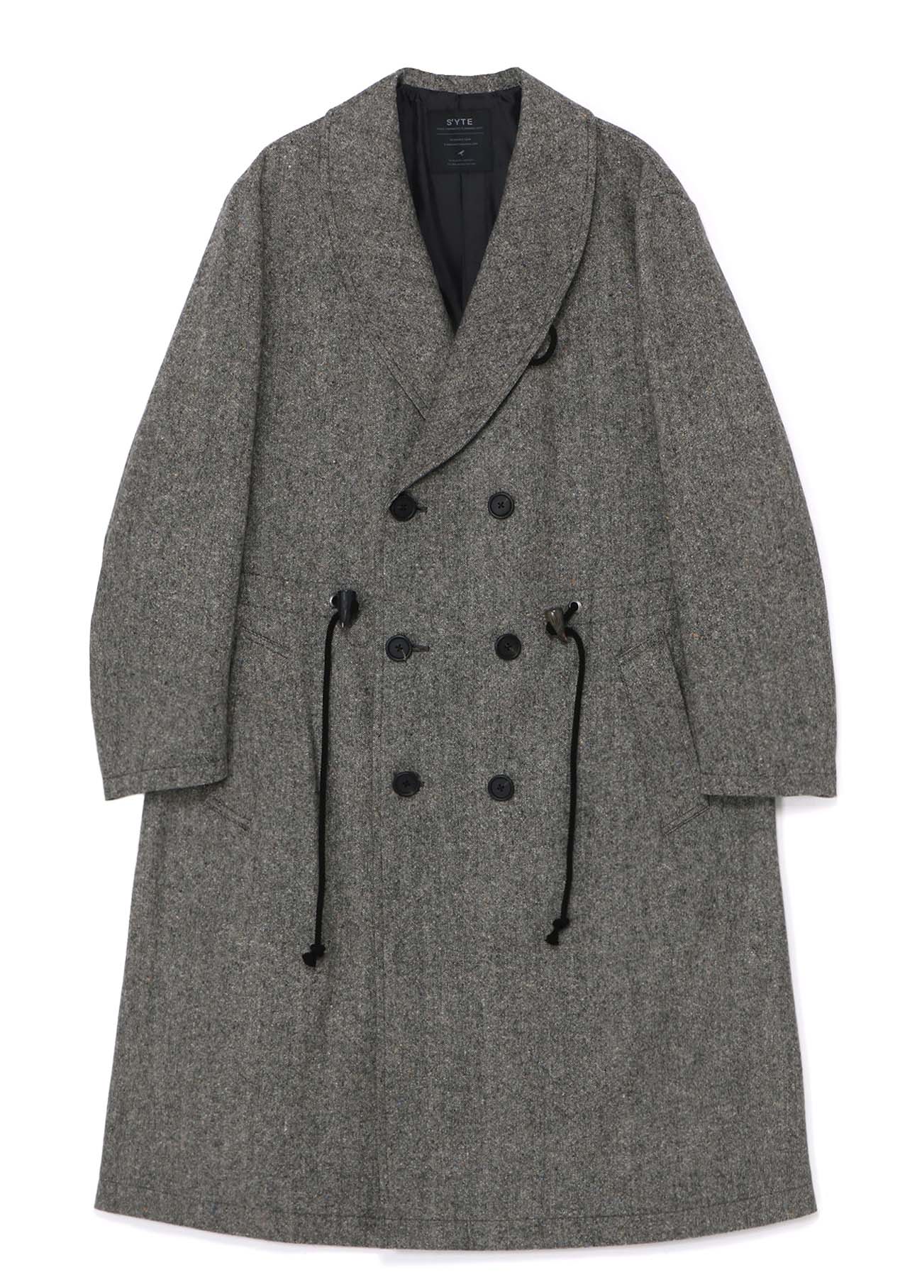 ETERMINE NEP TWEED SHAWL COLLAR DOUBLE COAT