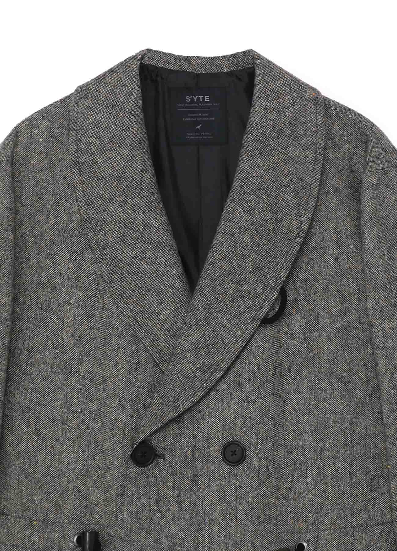 ETERMINE NEP TWEED SHAWL COLLAR DOUBLE COAT