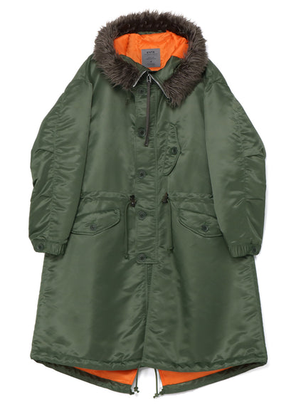 WATER-REPELLENT NYLON TWILL FUR BIG MODS COAT