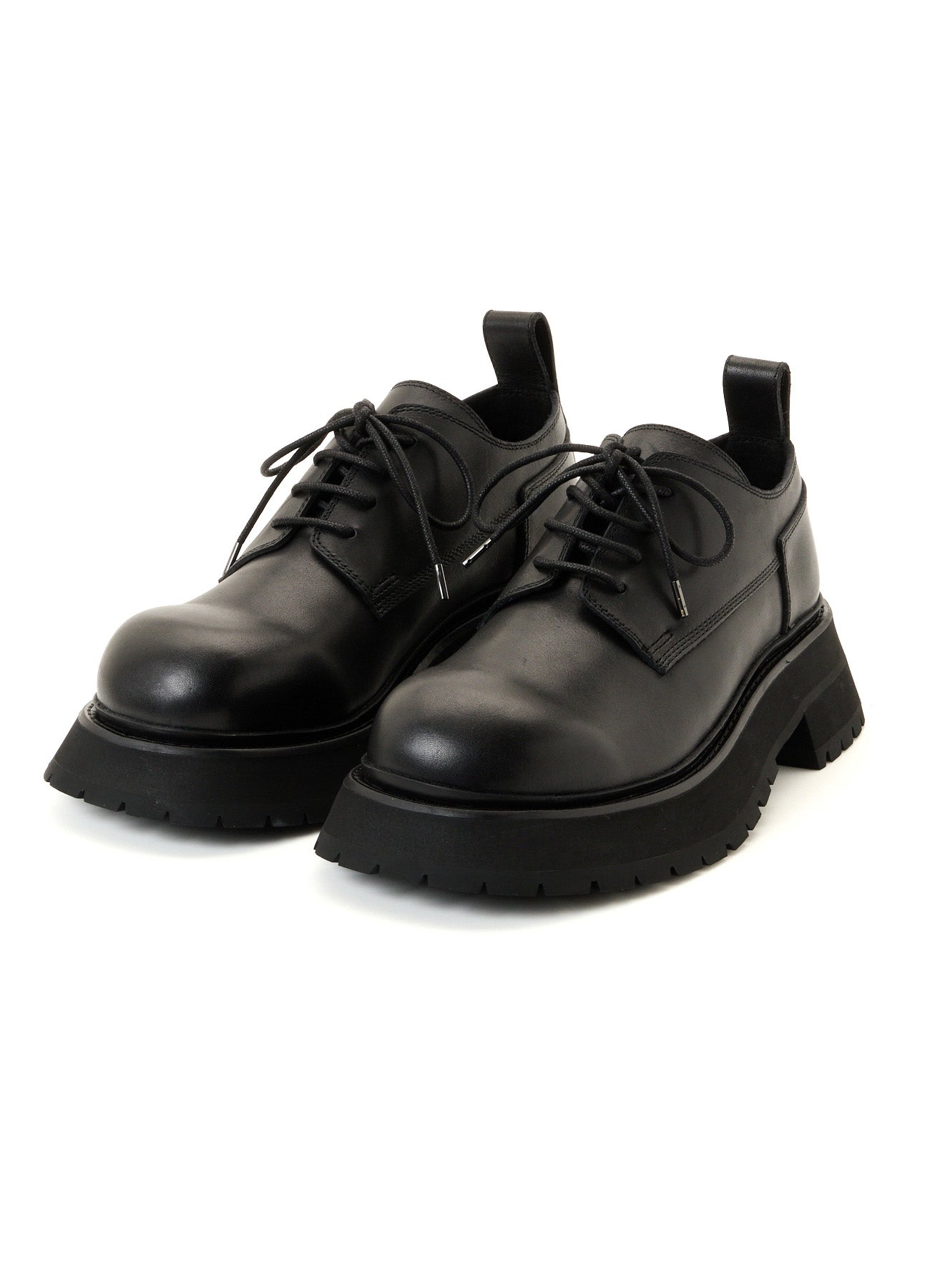Yohji Yamamoto レザーシューズ BULKY LEATHER ROUND TOE LACE-UP SHOES – THE SHOP YOHJI YAMAMOTO