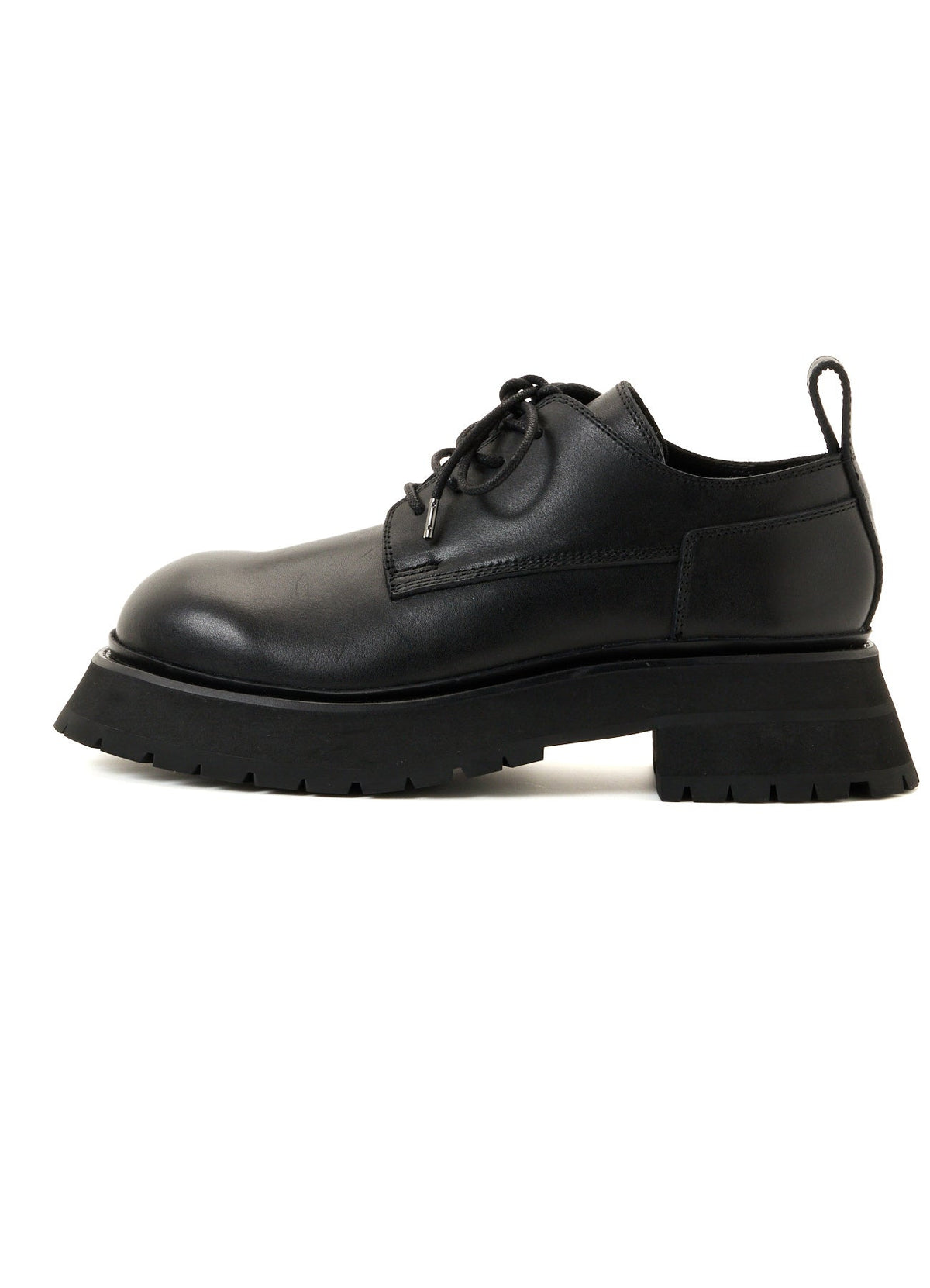 BULKY LEATHER ROUND TOE LACE-UP SHOES