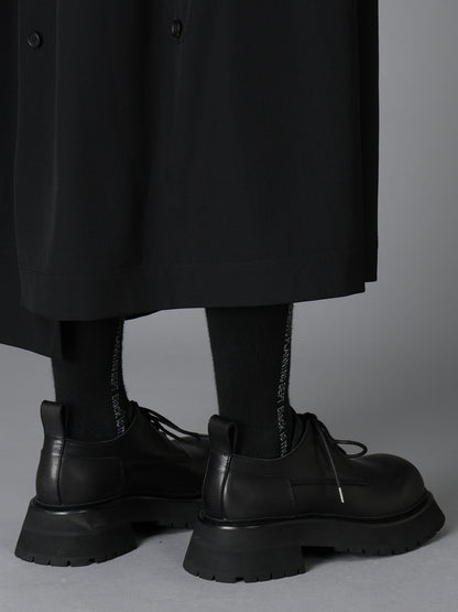 BULKY LEATHER ROUND TOE LACE-UP SHOES