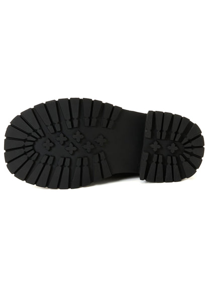 BULKY LEATHER ROUND TOE LACE-UP SHOES