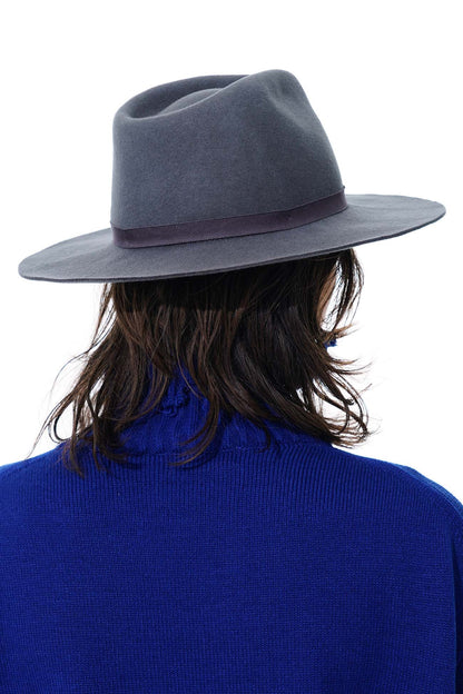 WOOL FELT RIBBON TAPE WIDE BRIM HAT