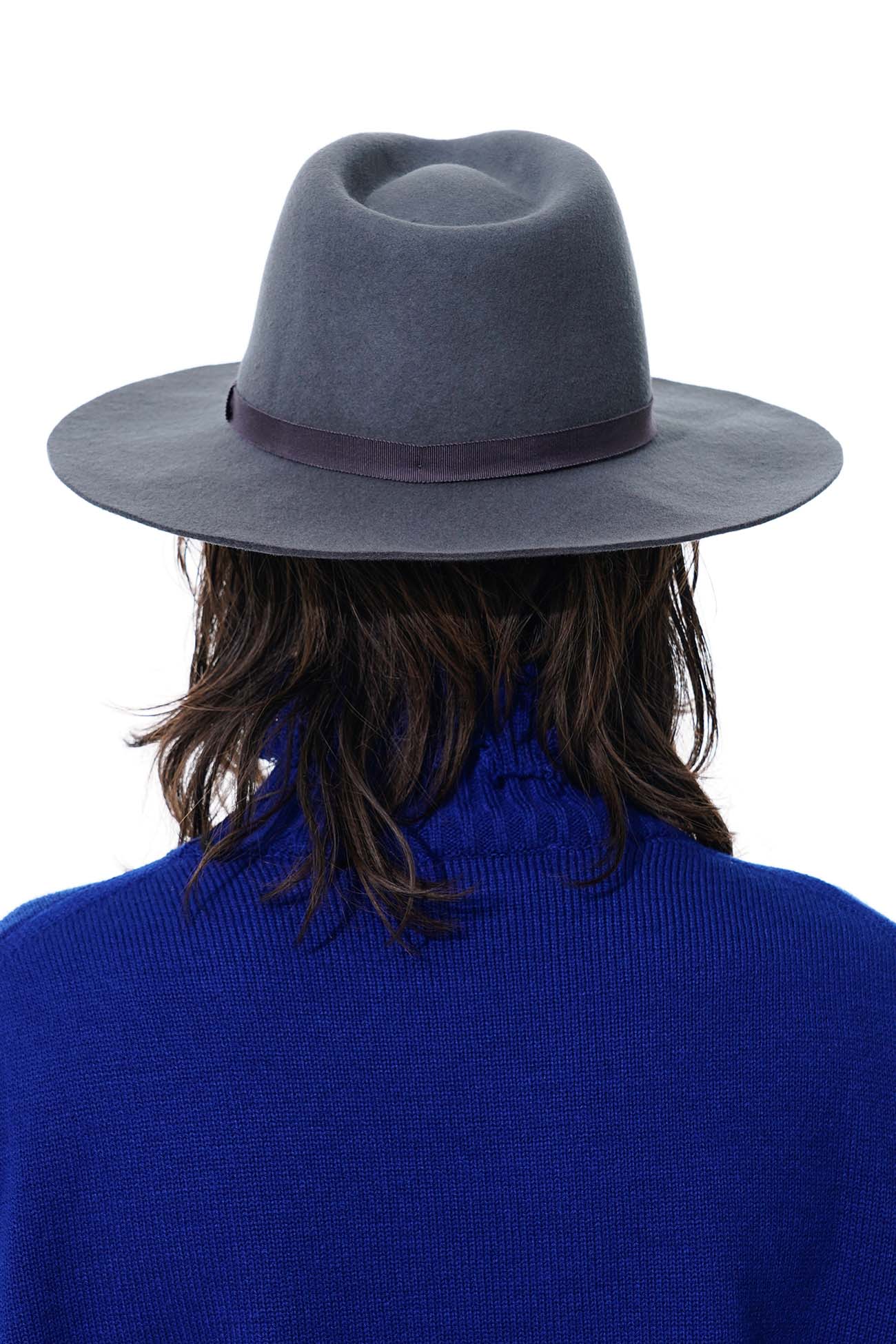 WOOL FELT RIBBON TAPE WIDE BRIM HAT