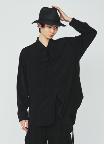 CREPE de CHINE WIDE BRIM HAT